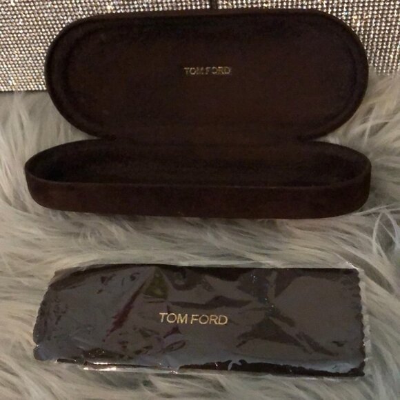 Tom Ford sunglass case and cloth lense cleaner